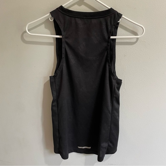 Adidas Running Tank Top Black 2XS Holographic Style Logo Reflective Back Women’s - Picture 6 of 11